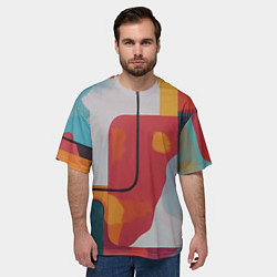 Футболка оверсайз мужская Абстракция с прямоугольниками, цвет: 3D-принт — фото 2