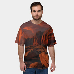 Футболка оверсайз мужская Ночной каньон, цвет: 3D-принт — фото 2