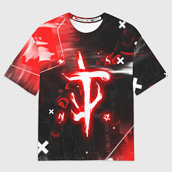 Футболка оверсайз мужская Doom - неоновый, цвет: 3D-принт