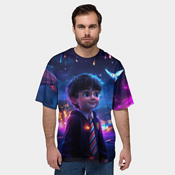 Футболка оверсайз мужская Гарри Поттер и волшебное небо, цвет: 3D-принт — фото 2