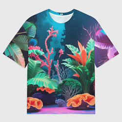 Мужская футболка оверсайз Морские растения