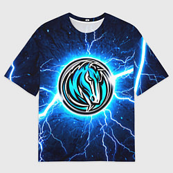 Футболка оверсайз мужская Даллас Маверикс в разрядах молний, цвет: 3D-принт