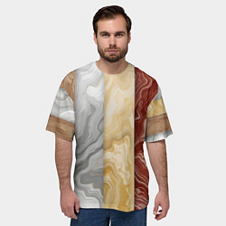 Футболка оверсайз мужская Мрамор и дерево, цвет: 3D-принт — фото 2