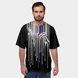 Футболка оверсайз мужская Штрихкод зебра, цвет: 3D-принт — фото 2