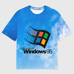 Футболка оверсайз мужская Windows 95 logo, цвет: 3D-принт