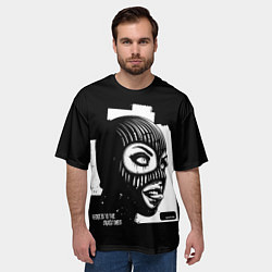 Футболка оверсайз мужская Безумная девушка с языком, цвет: 3D-принт — фото 2