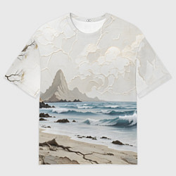 Мужская футболка оверсайз Нежный морской пейзаж