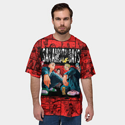 Футболка оверсайз мужская Дни сакамото герои, цвет: 3D-принт — фото 2