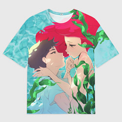 Футболка оверсайз мужская Парень и русалочка, цвет: 3D-принт