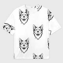 Мужская футболка оверсайз Голова собаки