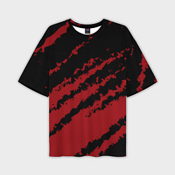 Мужская футболка оверсайз The color is red and black
