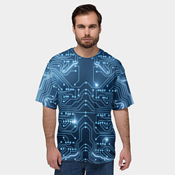 Футболка оверсайз мужская Системная плата, цвет: 3D-принт — фото 2