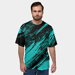 Футболка оверсайз мужская The color is black and light blue, цвет: 3D-принт — фото 2