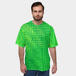 Футболка оверсайз мужская Сочный зелёный абстрактный, цвет: 3D-принт — фото 2