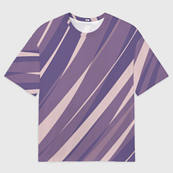 Мужская футболка оверсайз Фиолетовый абстрактные полосы