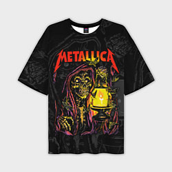Футболка оверсайз мужская Metallica - skeleton with a lantern, цвет: 3D-принт
