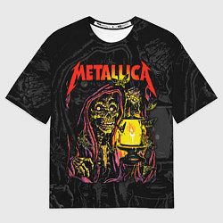 Футболка оверсайз мужская Metallica - skeleton with a lantern, цвет: 3D-принт