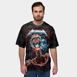 Футболка оверсайз мужская Metallica - electric skeleton, цвет: 3D-принт — фото 2