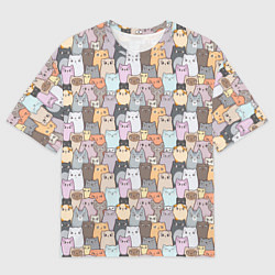 Мужская футболка оверсайз Котики