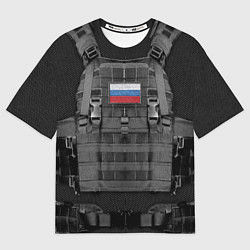 Футболка оверсайз мужская Бронежилет спецназ - армия России, цвет: 3D-принт