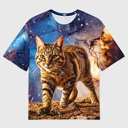Футболка оверсайз мужская Пиксибоб в космосе, цвет: 3D-принт