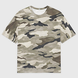 Мужская футболка оверсайз Песочный камуфляж