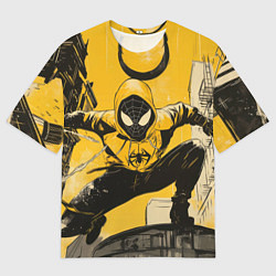 Футболка оверсайз мужская Черный человек-паук, цвет: 3D-принт