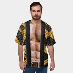 Футболка оверсайз мужская Накаченное мужское тело в змеином наряде, цвет: 3D-принт — фото 2