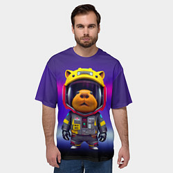 Футболка оверсайз мужская Baby capybara - cyberpunk, цвет: 3D-принт — фото 2