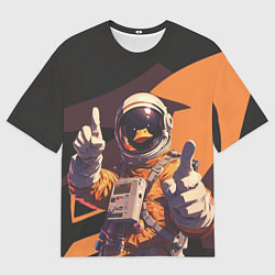 Футболка оверсайз мужская Птичий астронавт, цвет: 3D-принт