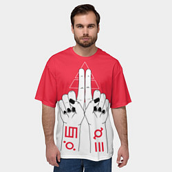 Футболка оверсайз мужская 30 Seconds to Mars poster, цвет: 3D-принт — фото 2