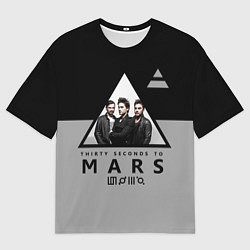 Футболка оверсайз мужская 30 Seconds to Mars - poster, цвет: 3D-принт
