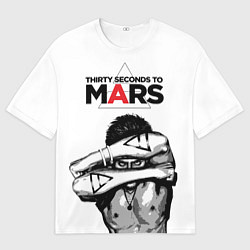 Футболка оверсайз мужская 30 Seconds to Mars - poster, цвет: 3D-принт