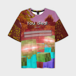 Футболка оверсайз мужская Try again - Minecraft, цвет: 3D-принт