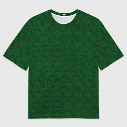 Мужская футболка оверсайз Тёмно-зелёный текстурированный