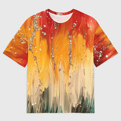 Мужская футболка оверсайз Красочная текстура с блестяшками