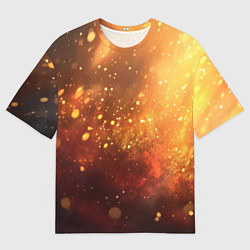 Мужская футболка оверсайз Золотая блестящая текстура