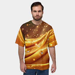 Футболка оверсайз мужская Золотая ткань с блестками, цвет: 3D-принт — фото 2