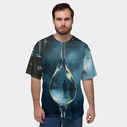 Футболка оверсайз мужская Люди в каплях, цвет: 3D-принт — фото 2