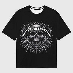 Футболка оверсайз мужская Metallica - a skull with roses and thorns, цвет: 3D-принт