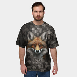 Футболка оверсайз мужская Внимательный лис, цвет: 3D-принт — фото 2