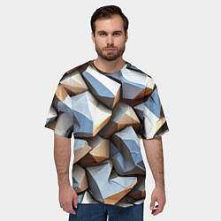 Футболка оверсайз мужская Каменно металлическая абстракция, цвет: 3D-принт — фото 2