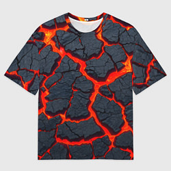 Футболка оверсайз мужская Текущая в породе лава, цвет: 3D-принт