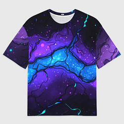 Мужская футболка оверсайз Синяя звездная полоса в плите текстура