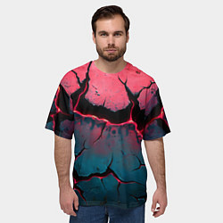 Футболка оверсайз мужская Объемные разломы текстура, цвет: 3D-принт — фото 2