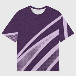 Мужская футболка оверсайз Фиолетовый абстрактный с полосой