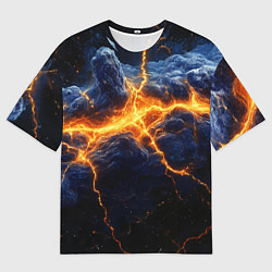Футболка оверсайз мужская Молнии в разбитом небе, цвет: 3D-принт