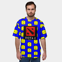 Футболка оверсайз мужская Dota smile pattern, цвет: 3D-принт — фото 2