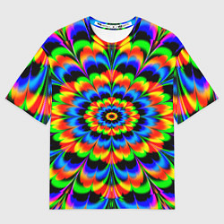 Мужская футболка оверсайз Оптические иллюзии психоделика