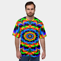 Футболка оверсайз мужская Оптические иллюзии психоделика, цвет: 3D-принт — фото 2